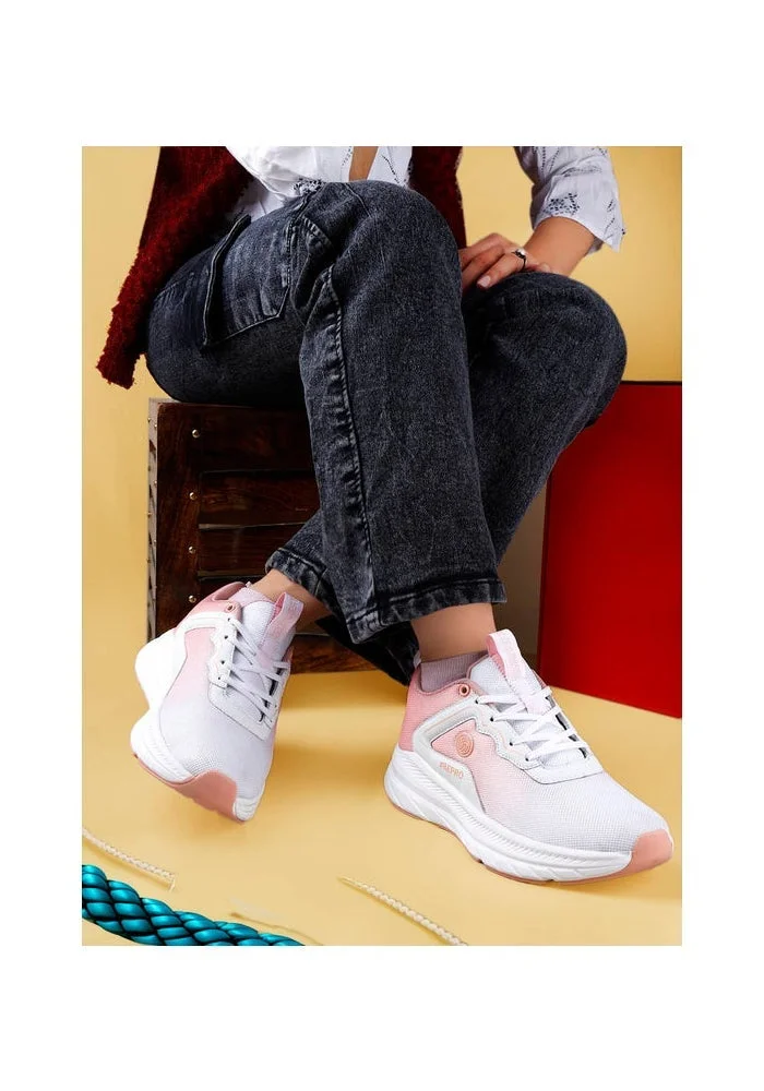 Bacca Bucci White Peach Nexus Sports Shoes for Women | Best Price UAE